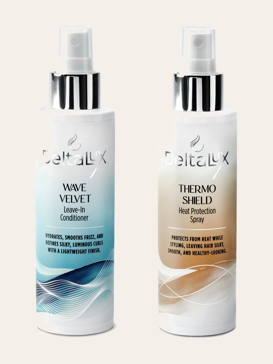 The Deltalux Routine bundle: Wave Velvet Leave-In Conditioner Spray and Thermo Shield Heat Protection Spray, 150ml each